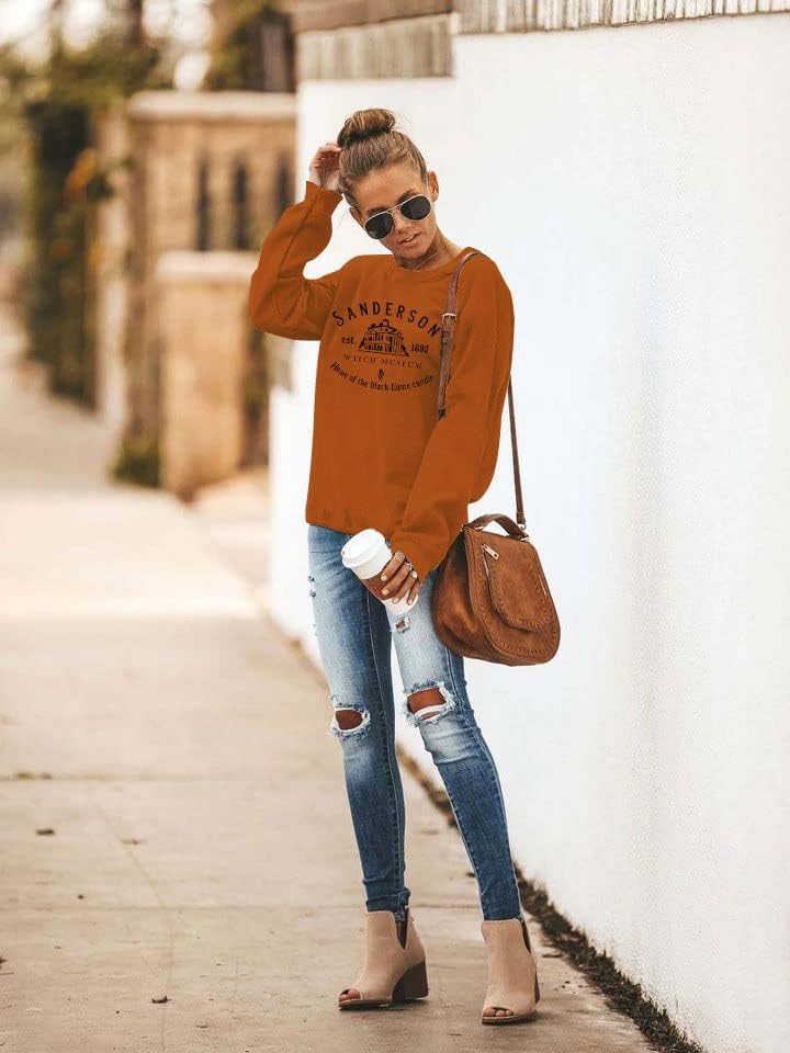 FASHGL Sanderson Witch Museum Sweatshirt Womens Halloween Pullover Shirt Casual Lightweight Long Sleeve Shirt - Image 4